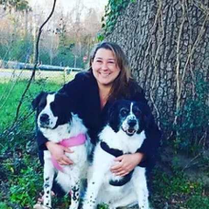 Dana Adkins with her dogs